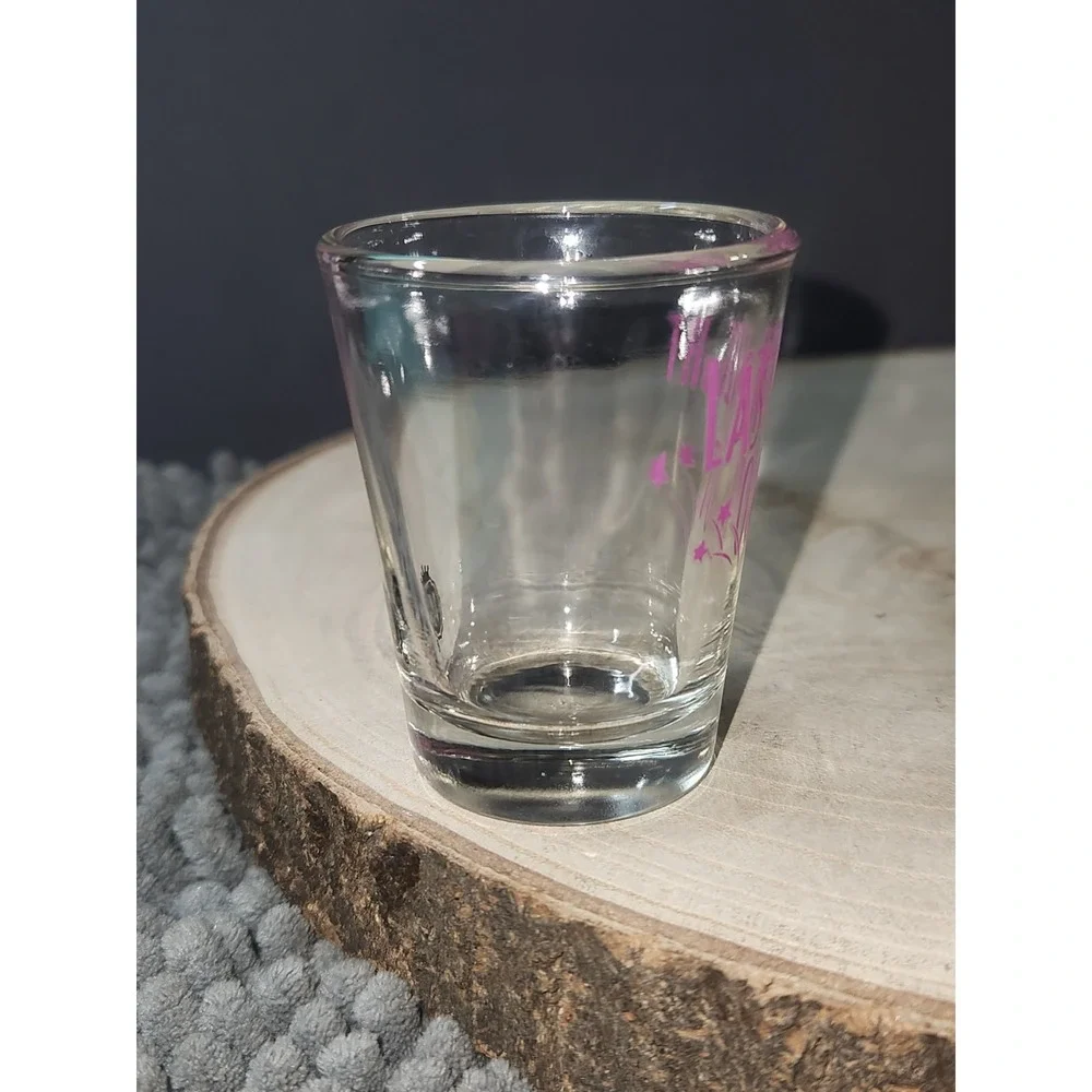 Bachelorette's Last Night Out Shot Glass Pink Lettering~Wedding~Engagement~Gift